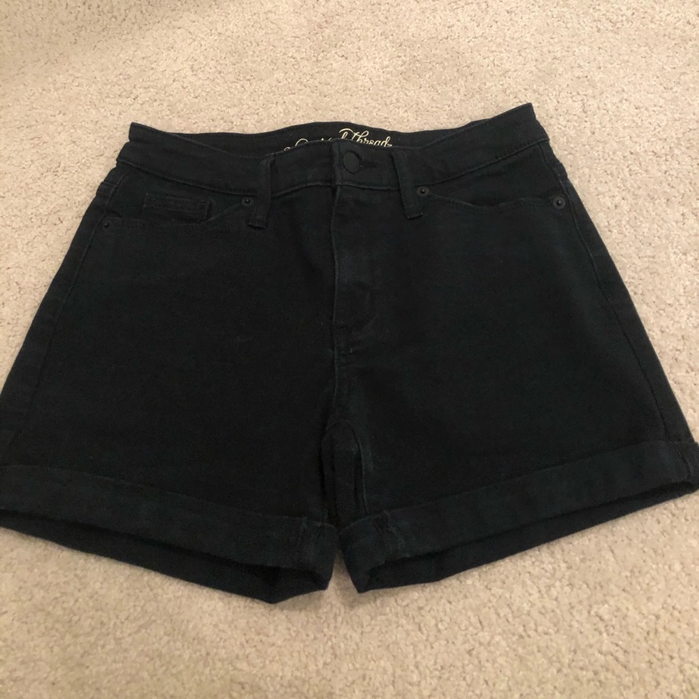 high waisted target black denim shorts